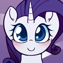 Size: 1000x1000 | Tagged: safe, artist:puetsua, derpibooru import, rarity, pony, unicorn, avatar, blushing, bust, cute, female, looking at you, mare, portrait, raribetes, smiling, solo