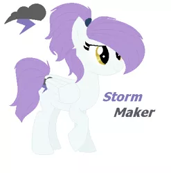 Size: 427x432 | Tagged: safe, derpibooru import, oc, oc:storm maker, unofficial characters only, pegasus, pony, female, mare, next generation, offspring, parent:rarity, parent:thunderlane, parents:rarilane, simple background, white background