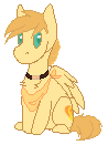 Size: 98x131 | Tagged: safe, artist:mecaw, derpibooru import, oc, oc:aurryhollows, unofficial characters only, pegasus, pony, bandana, chest fluff, collar, colored pupils, cute, full body, male, pixel art, simple background, sitting, solo, white background