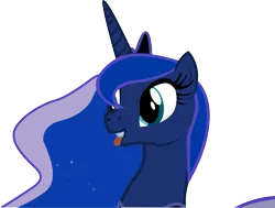 Size: 1765x1337 | Tagged: dead source, safe, artist:a01421, derpibooru import, princess luna, pony, simple background, solo, tongue out, transparent background, vector