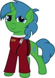 Size: 952x1344 | Tagged: safe, artist:electrochoc, derpibooru import, oc, oc:alope ruby aspendale, pony, unicorn, blue eyes, clothes, star trek, star trek ii: the wrath of khan, uniform