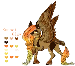 Size: 937x832 | Tagged: safe, artist:lunawolf28, derpibooru import, oc, oc:sunset glow, pegasus, pony, braid, female, mare, reference sheet, simple background, solo, transparent background