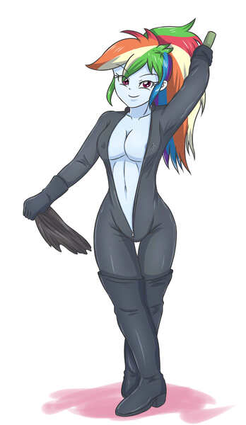 Size: 1951x3361 | Tagged: questionable, artist:sumin6301, derpibooru import, rainbow dash, equestria girls, absolute cleavage, adorasexy, areola, areola slip, belly button, boots, breasts, busty rainbow dash, catsuit, cleavage, clothes, cute, erect nipples, female, gloves, looking at you, nipple outline, sexy, shoes, simple background, solo, solo female, stupid sexy rainbow dash, thigh boots, white background, zipper