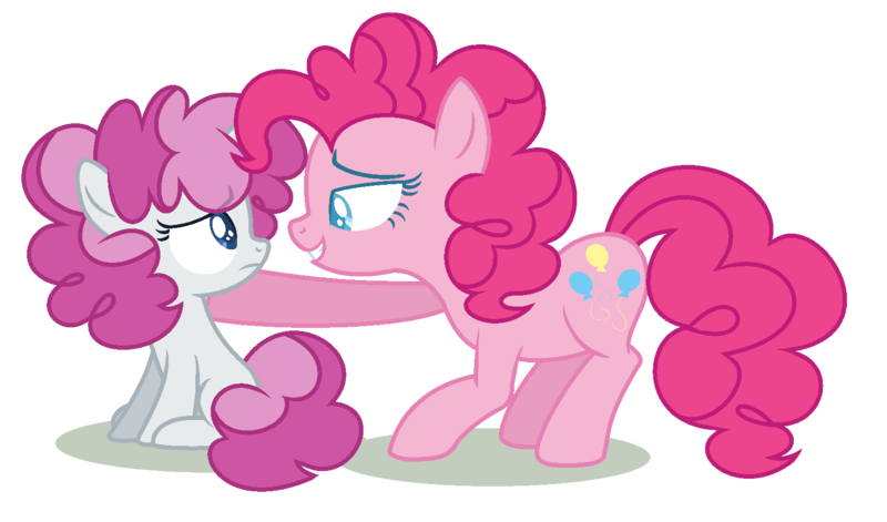 Size: 1616x952 | Tagged: safe, artist:browniepawyt, derpibooru import, pinkie pie, oc, oc:poppy sprinkle, earth pony, pony, unicorn, female, filly, mother and child, mother and daughter, offspring, parent:party favor, parent:pinkie pie, parents:partypie, simple background, transparent background