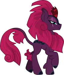 Size: 1265x1500 | Tagged: safe, artist:cloudyglow, derpibooru import, tempest shadow, kirin, sounds of silence, broken horn, eye scar, female, horn, kirin tempest shadow, kirinified, quadrupedal, scar, simple background, smiling, solo, species swap, transparent background, vector