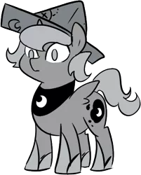 Size: 465x578 | Tagged: safe, artist:egophiliac, derpibooru import, princess luna, alicorn, pony, moonstuck, artemabetes, cartographer's cap, colt, cute, female, filly, foal, grayscale, hat, male, monochrome, prince artemis, rule 63, rule63betes, simple background, solo, transparent background, woona, younger