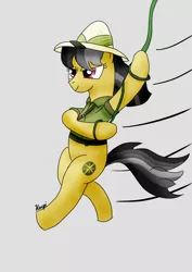 Size: 1240x1754 | Tagged: safe, artist:kacpi, derpibooru import, daring do, pony, clothes, gray background, simple background, solo