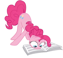 Size: 8000x7371 | Tagged: safe, artist:mokrosuhibrijac, derpibooru import, pinkie pie, earth pony, pony, absurd resolution, female, mare, newspaper, reading, simple background, solo, transparent background, wide eyes