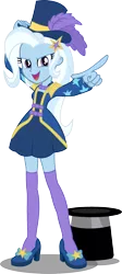 Size: 804x1800 | Tagged: safe, artist:seahawk270, derpibooru import, trixie, equestria girls, equestria girls series, street magic with trixie, spoiler:eqg series (season 2), clothes, female, hat, open mouth, simple background, solo, top hat, transparent background, vector