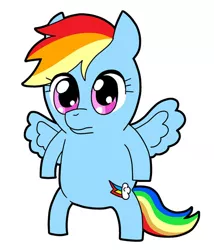 Size: 500x583 | Tagged: safe, artist:bkub, derpibooru import, rainbow dash, pegasus, pony, bipedal, standing