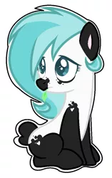 Size: 546x868 | Tagged: safe, artist:takan0, derpibooru import, oc, bear, panda, panda pony, pony, base used, female, simple background, sitting, solo, white background