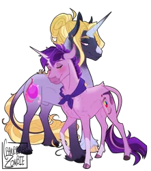 Size: 1155x1309 | Tagged: safe, artist:cranberry--zombie, derpibooru import, oc, oc:indigo, oc:masquerade, pony, unicorn, female, male, mare, simple background, stallion, transparent background
