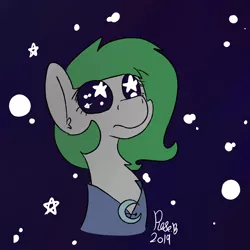 Size: 4500x4500 | Tagged: safe, artist:rosebush, derpibooru import, oc, oc:arbor, unofficial characters only, pony, absurd resolution, bust, clothes, ghost quartet, looking up, portrait, robe, sad, solo, starry eyes, stars, wingding eyes