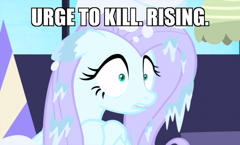 Size: 800x483 | Tagged: safe, derpibooru import, edit, edited screencap, screencap, fluttershy, pony, ail-icorn, spoiler:interseason shorts, caption, fluttercold, image macro, meme, reference, text, the simpsons, urge to kill rising