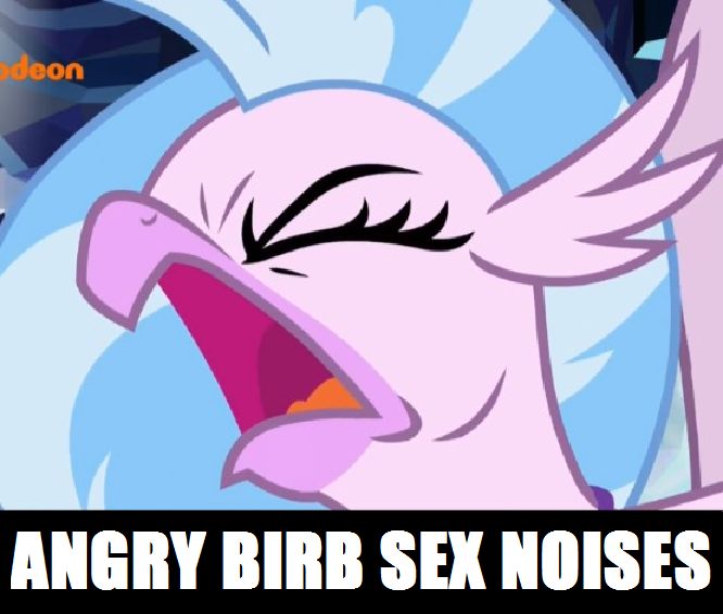 Size: 666x566 | Tagged: angry, birb, caption, classical hippogriff, derpibooru import, descriptive noise, edit, edited screencap, face, faic, female, frown, glare, hippogriff, implied angry sex, implied sex, meme, open mouth, screencap, silverstream, solo, spread wings, suggestive, text, what lies beneath, wings