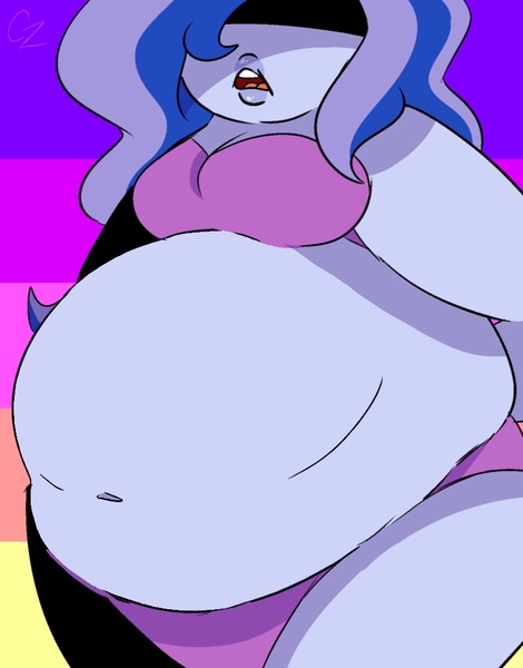 Size: 801x1023 | Tagged: suggestive, artist:hateful-minds, artist:jamesawilliams1996, derpibooru import, edit, princess luna, equestria girls, arm behind back, bbw, belly, belly button, big belly, breasts, clothes, fat, female, huge belly, obese, princess moonpig, solo, solo female, underwear, vice principal luna, vice principal moonpig