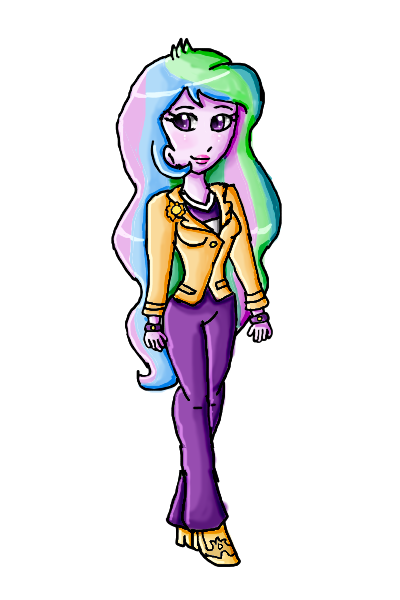 Size: 400x600 | Tagged: safe, artist:ninpeachlover, derpibooru import, princess celestia, equestria girls, bracelet, clothes, high heels, jewelry, principal celestia, shoes