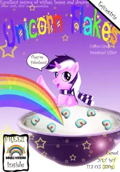 Size: 770x1100 | Tagged: safe, artist:danigrillo, derpibooru import, oc, unofficial characters only, pony, unicorn, cereal box, marshmallows, rainbow