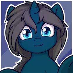 Size: 1000x1000 | Tagged: safe, artist:theparagon, derpibooru import, oc, oc:blue moon, unofficial characters only, pony, unicorn, cute, female, filly, looking at you, selfie, simple background, smiling, smiling at you, solo