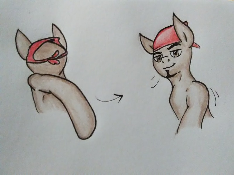 Size: 1227x920 | Tagged: safe, artist:paper view of butts, derpibooru import, pony, colored, limited color, limited palette, looking at you, male, ricardo milos, soft color, solo, stallion, traditional art