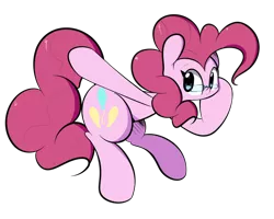 Size: 1280x1024 | Tagged: safe, artist:turtlefarminguy, derpibooru import, pinkie pie, earth pony, pony, female, glasses, looking at you, mare, pose, round ears, simple background, smiling, solo, thick lineart, transparent background