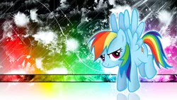 Size: 2560x1440 | Tagged: artist:aloopyduck, artist:gyrotech, derpibooru import, edit, rainbow dash, safe, solo, wallpaper, wallpaper edit