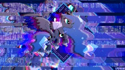 Size: 1920x1080 | Tagged: artist:90sigma, artist:illumnious, blue screen of death, chromatic aberration, derpibooru import, edit, error, glitch, microsoft, princess luna, safe, solo, wallpaper, wallpaper edit, windows