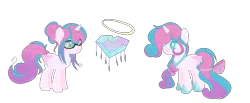 Size: 1331x550 | Tagged: safe, artist:xxcutecookieswirlsxx, derpibooru import, princess flurry heart, pony, alternate hairstyle, bow, glasses, nerd, nerdy heart, older, simple background, solo, tail bow, transparent background