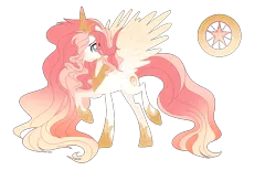 Size: 1120x736 | Tagged: safe, artist:xxcutecookieswirlsxx, derpibooru import, oc, oc:helenrise, unofficial characters only, pegasus, pony, crown, cutie mark, female, hoof shoes, jewelry, long mane, mare, offspring, parent:princess celestia, parent:star swirl the bearded, parents:celeswirl, peytral, raised hoof, regalia, simple background, solo, spread wings, stock vector, transparent background, wings