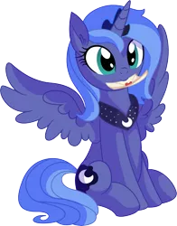 Size: 5847x7451 | Tagged: safe, artist:cyanlightning, derpibooru import, princess luna, alicorn, pony, .svg available, absurd resolution, c:, cute, ear fluff, female, hearts and hooves day, hnnng, holiday, letter, looking at you, love letter, lunabetes, mare, missing accessory, mouth hold, nom, peytral, s1 luna, simple background, sitting, smiling, solo, spread wings, sweet dreams fuel, transparent background, valentine's day, vector, weapons-grade cute, wings