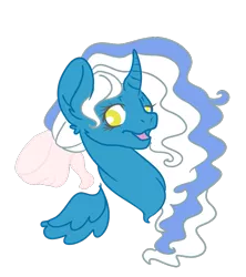 Size: 607x683 | Tagged: safe, artist:cringequeen-universe, derpibooru import, oc, oc:fleurbelle, alicorn, pony, adorable face, alicorn oc, bow, cute, female, floofy ears, hair bow, happy, horn, long eyelashes, long hair, long mane, mare, open mouth, ribbon, wavy mane, wings, yellow eyes