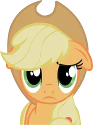 Size: 642x863 | Tagged: safe, artist:a01421, derpibooru import, applejack, pony, floppy ears, sad, simple background, solo, transparent background, unhapplejack, vector