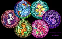 Size: 1280x800 | Tagged: applejack, artist:akili-amethyst, crossover, derpibooru import, eyes closed, fluttershy, kingdom hearts, mane six, pinkie pie, rainbow dash, rarity, safe, station of awakening, twilight sparkle, wallpaper