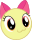 Size: 32x40 | Tagged: safe, derpibooru import, apple bloom, pony, :3, adorabloom, catface, cute, emoticon, mlpforums, picture for breezies, simple background, solo, transparent background