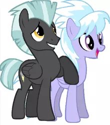 Size: 609x692 | Tagged: safe, derpibooru import, edit, cloudchaser, thunderlane, pony, female, male, shipping, straight, thunderchaser