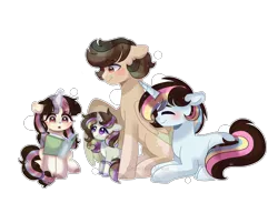 Size: 2604x2000 | Tagged: safe, artist:moon-rose-rosie, derpibooru import, oc, oc:blue thunder, oc:crystal moonlight, oc:loveless spells, oc:nathalia elizabeth, pegasus, pony, unicorn, book, female, filly, magic, male, mare, prone, stallion