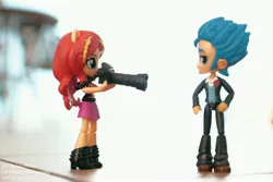 Size: 6000x4000 | Tagged: safe, artist:artofmagicpoland, derpibooru import, flash sentry, sunset shimmer, equestria girls, equestria girls series, camera, doll, equestria girls minis, female, flashimmer, male, photographer, shipping, straight, toy