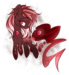 Size: 570x615 | Tagged: artist:du-sk, derpibooru import, ear fluff, eyebrows, eyelashes, female, lidded eyes, obtrusive watermark, oc, original species, safe, simple background, smiling, solo, solutai pony, transparent background, unnamed oc, unofficial characters only, watermark