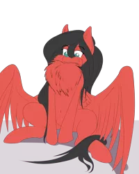 Size: 2400x3000 | Tagged: safe, artist:swiftriff, derpibooru import, oc, oc:swiftriff, unofficial characters only, pegasus, pony, chest fluff, high res, impossibly large chest fluff, male, red and black oc, simple background, sitting, stallion, transparent background