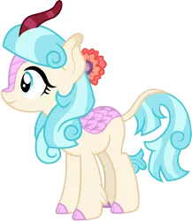 Size: 1301x1500 | Tagged: safe, artist:cloudyglow, derpibooru import, coco pommel, kirin, rarity takes manehattan, cloven hooves, cocobetes, colored hooves, cute, female, kirinified, mare, simple background, smiling, solo, species swap, standing, transparent background, vector