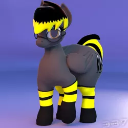 Size: 1440x1440 | Tagged: safe, artist:durpy337, derpibooru import, oc, oc:durpy, unofficial characters only, pegasus, pony, 3d, blender, clothes, femboy, glasses, large butt, male, render, socks, solo, the ass was fat, thick