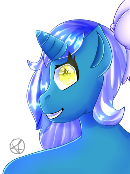 Size: 768x1024 | Tagged: adorable face, alicorn, alicorn oc, anthro, artist:vivihdesenhos, bow, cute, derpibooru import, eye sparkles, female, hair bow, happy, horn, mare, oc, oc:fleurbelle, ribbon, safe, smiling, smiling at you, sweet, teeth, wingding eyes, wings, yellow eyes