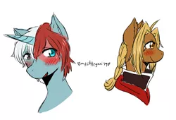 Size: 2593x1764 | Tagged: safe, artist:mylittleyuri, derpibooru import, earth pony, pony, unicorn, crossover, edward elric, fullmetal alchemist, heterochromia, my hero academia, shoto todoroki