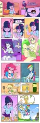 Size: 2000x6000 | Tagged: suggestive, artist:joaoppereiraus, derpibooru import, applejack, fluttershy, pinkie pie, rainbow dash, rarity, sci-twi, twilight sparkle, breezie, equestria girls, equestria girls series, ass, barefoot, breasts, butt, butt crush, cereal, chubby, cleavage, clothes, comic, crush fetish, crushing, feet, fetish, food, humane five, humane six, micro, size difference, smiling, teary eyes