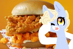 Size: 480x325 | Tagged: artist:nootaz, burger, cheetos, derpibooru import, food, kfc, oc, oc:nootaz, safe