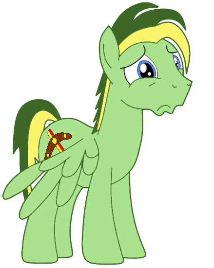 Size: 439x551 | Tagged: safe, artist:didgereethebrony, derpibooru import, oc, oc:didgeree, pegasus, pony, cutie mark, drooping wings, reupload, sad, solo, updated, updated design