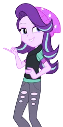 Size: 1056x2136 | Tagged: safe, artist:themexicanpunisher, derpibooru import, edit, edited screencap, screencap, starlight glimmer, equestria girls, equestria girls series, mirror magic, street magic with trixie, spoiler:eqg series (season 2), spoiler:eqg specials, base used, beanie, beckoning, hat, simple background, smug, smuglight glimmer, solo, transparent background, vector