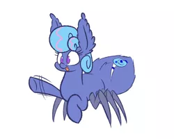 Size: 1280x1024 | Tagged: safe, artist:heir-of-rick, derpibooru import, oc, oc:sapphire lollipop, unofficial characters only, monster pony, original species, pony, spiderpony, cute, female, fluffy, large ears, mare, monster mare, simple background, smiling, solo, species swap, tongue out, waving, white background