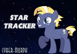 Size: 2044x1448 | Tagged: safe, artist:cyber-murph, derpibooru import, star tracker, earth pony, pony, once upon a zeppelin, season 7, excited, freckles, raised hoof, signature, stars