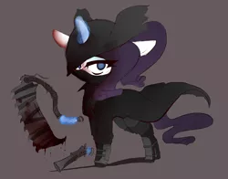 Size: 2800x2200 | Tagged: semi-grimdark, artist:fullmetalpikmin, derpibooru import, rarity, pony, blood, bloodborne, clothes, gun, levitation, magic, ponytail, sawblade, telekinesis, weapon